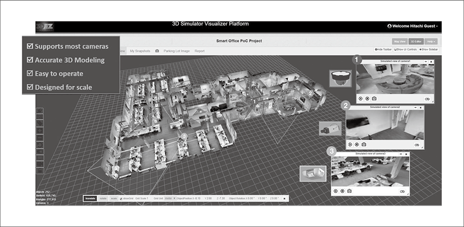 図7｜カメラの撮影映像を再現する3Dシミュレーションサービス