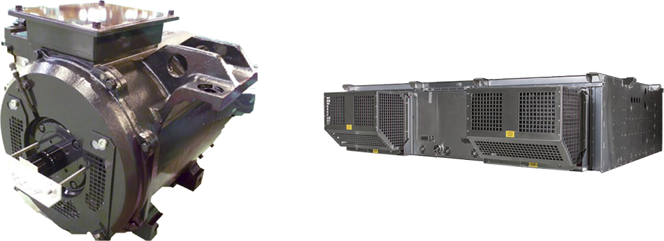 ［06］ムンバイメトロ 2&7号線主電動機（左），主変換装置（右）