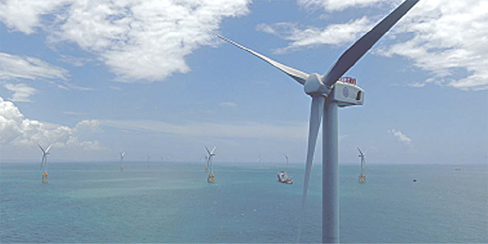 ［03］台湾洋上に据え付けされた5.2 MW風力発電設備