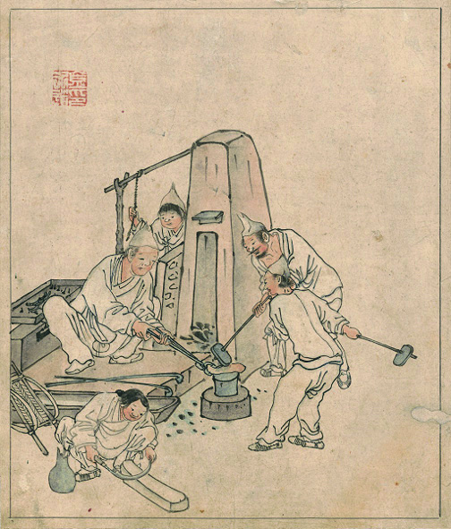 図4｜李氏朝鮮時代の鍛冶屋　金弘道の檀園風俗図帖